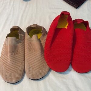 2 pair .Women's Pink Slip-On Shoes